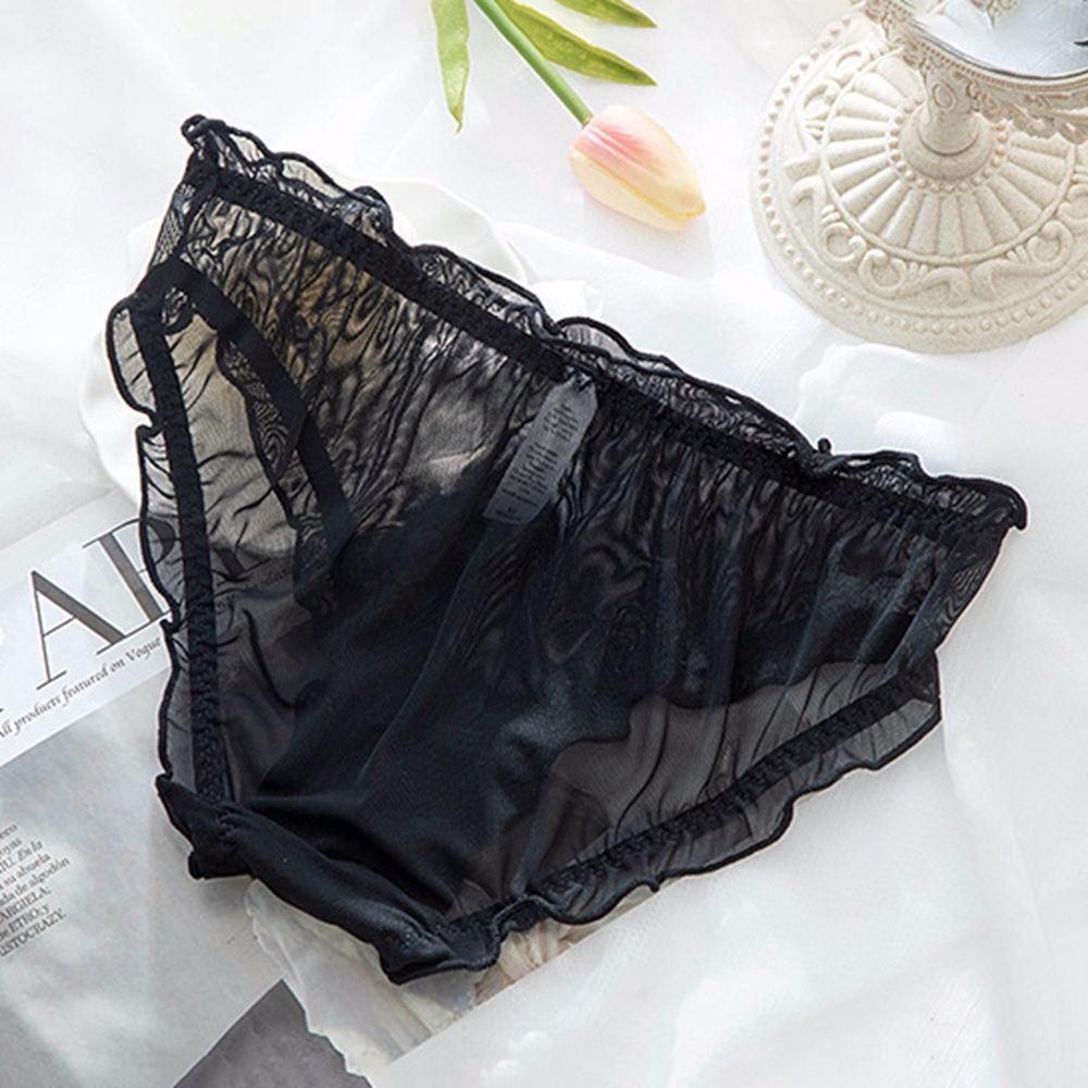 Quần Lót Ren Lưới Mềm Mại Lưng Thấp Thắt Nơ Phong Cách Hàn Quốc Cho Nữ