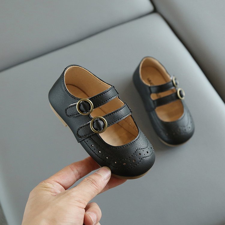 Giày búp bê da mềm đế bằng dành cho bé gái 1-8 tuổi
