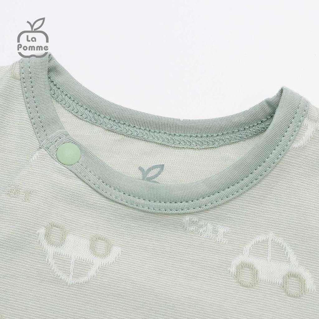 Bộ Đồ Dài Tay La Pomme Sơ Sinh Cúc Lệch Little Car