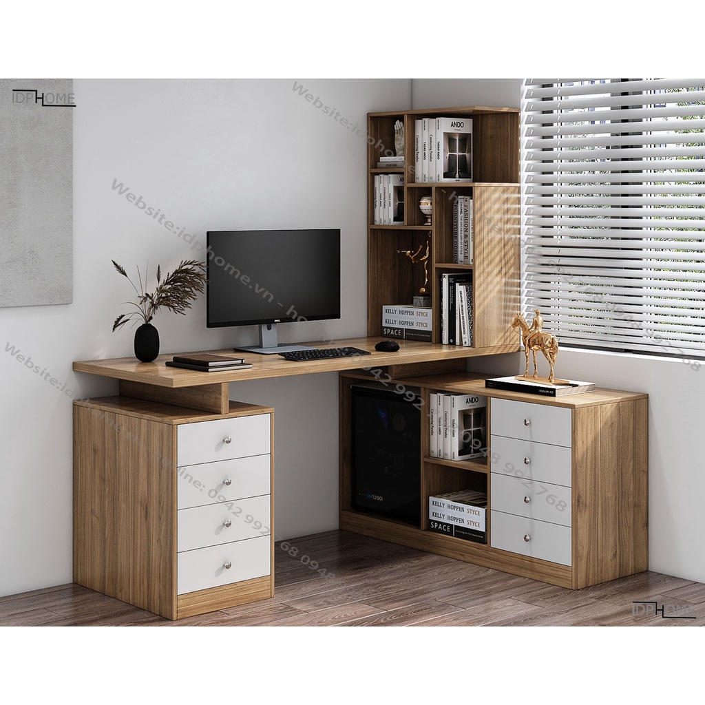 Bàn làm việc liền giá sách BV6807