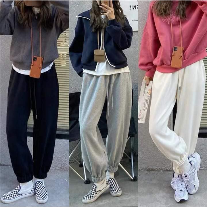 Quần dài trơn ống bo jogger basic pant unisex