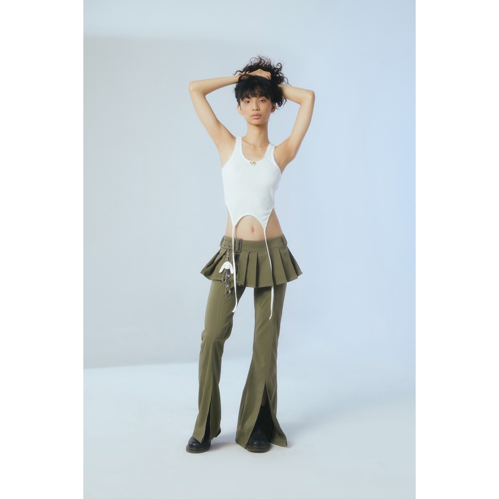 MAGMA PANTS - quần váy khaki kèm charm