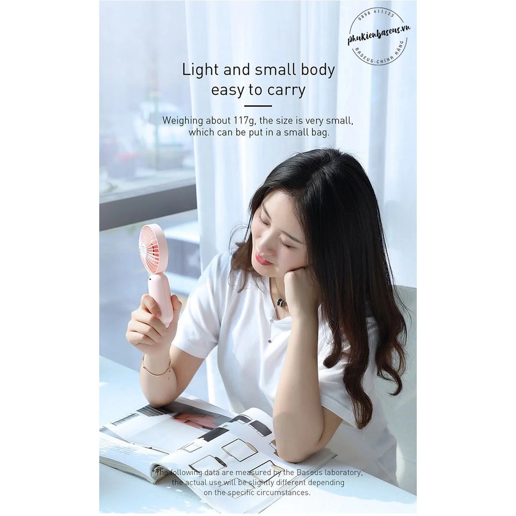 🌟CHÍNH HÃNG🌟 Quạt tích điện cầm tay mimi pin sạc Baseus Bionic Firefly(Pin sạc, 3 mức tốc độ, đèn LED đom đóm, cầm tay)