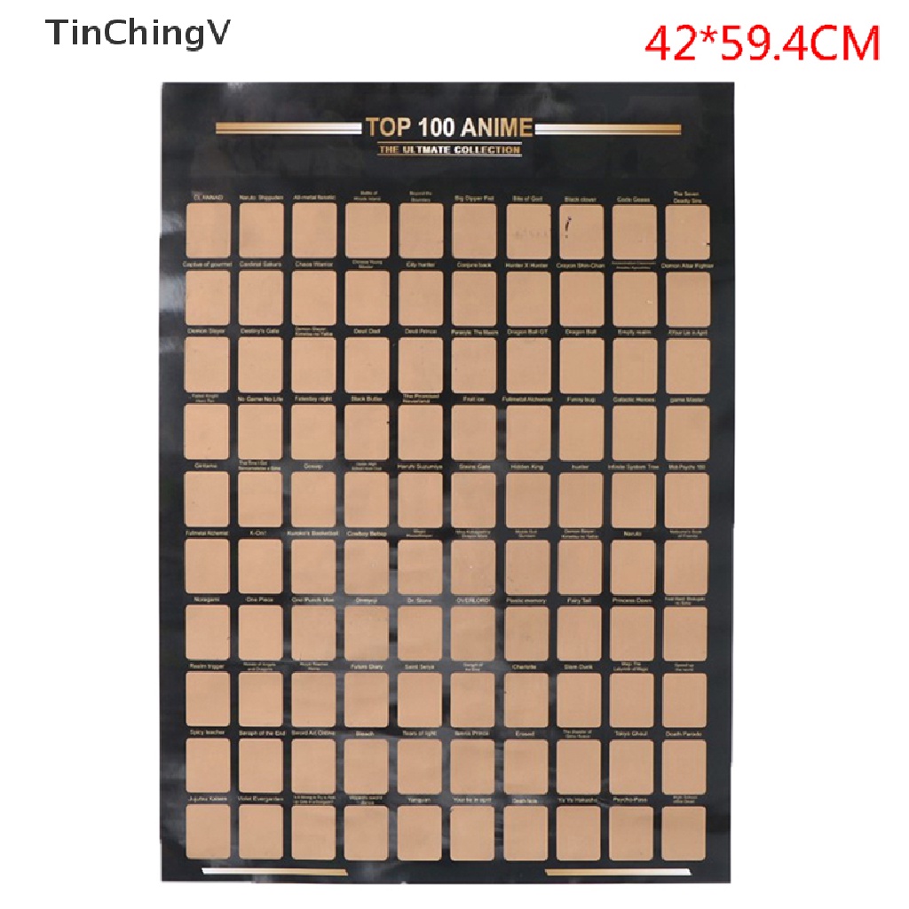 Set 100 Tấm Áp Phích Biểu Tượng Anime Trang Trí Nhà Cửa