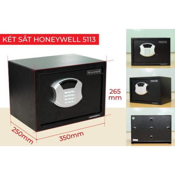 [BH 7 NĂM] Két sắt mini thông minh giá rẻ Honeywell 5113 khóa điện tử, két sắt điện tử gia đình, khách sạn, homestay