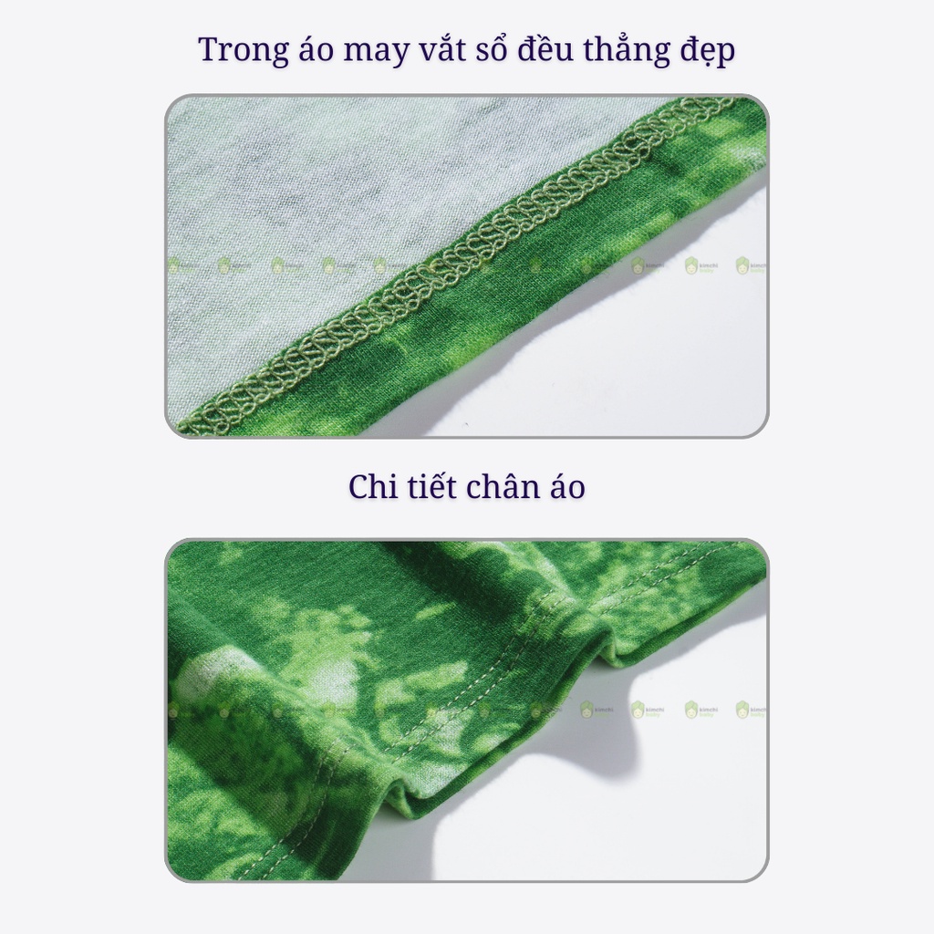 Bộ Dài Tay Cho Bé Trai, Bé Gái Vải Thun Lạnh Minky Mom Hoạ Tiết  Loang Tye Dye, Đồ Bộ Dài Tay Cho Bé Mặc Nhà MKMTD2203