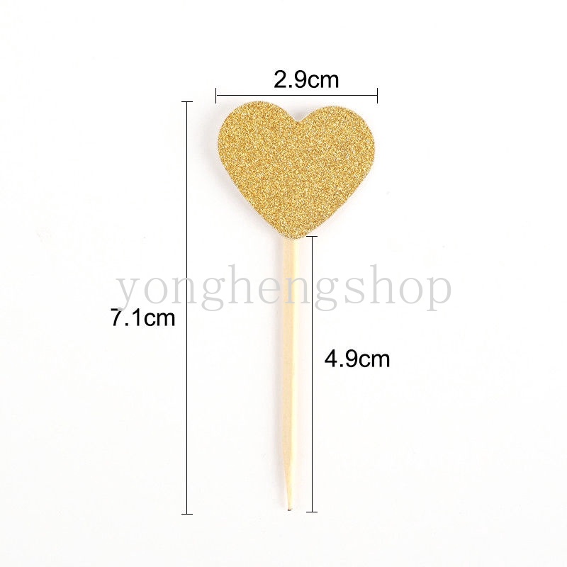 Set 10 Que Cắm Trang Trí Bánh Hình Trái Tim Xinh Xắn