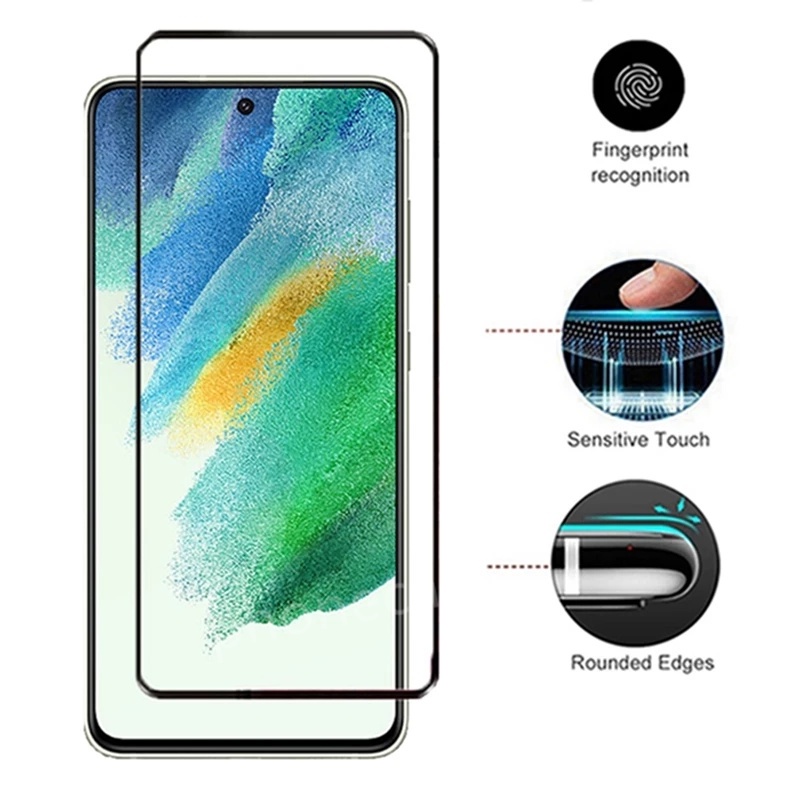 Bộ kính cường lực bảo vệ toàn màn hình và miếng dán camera 2 trong 1 cho Samsung Galaxy S22 S21 FE 5G + Plus Ultra