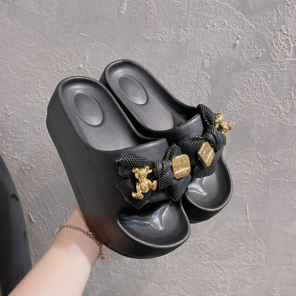 Dép Nữ Quai Ngang Đế Dày Bánh Mì Cao 6cm Cao Su Non Cao Cấp Đi Mưa Siêu Mềm Trinh Lê Shop