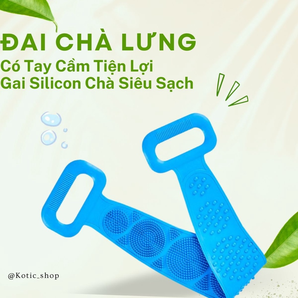 Dây Đai Chà Lưng 2 Mặt Đa Năng Chất Liệu Silicon Kỳ Cọ Massage Tẩy Tế Bào Chết Khi Tắm Không Gây Kích Ứng Da Kotic_Shop
