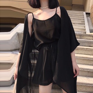 bộ quần short áo 2 dây kèm áo khoác, set đi biển, bộ đồ đi biển, set đồ 3 món