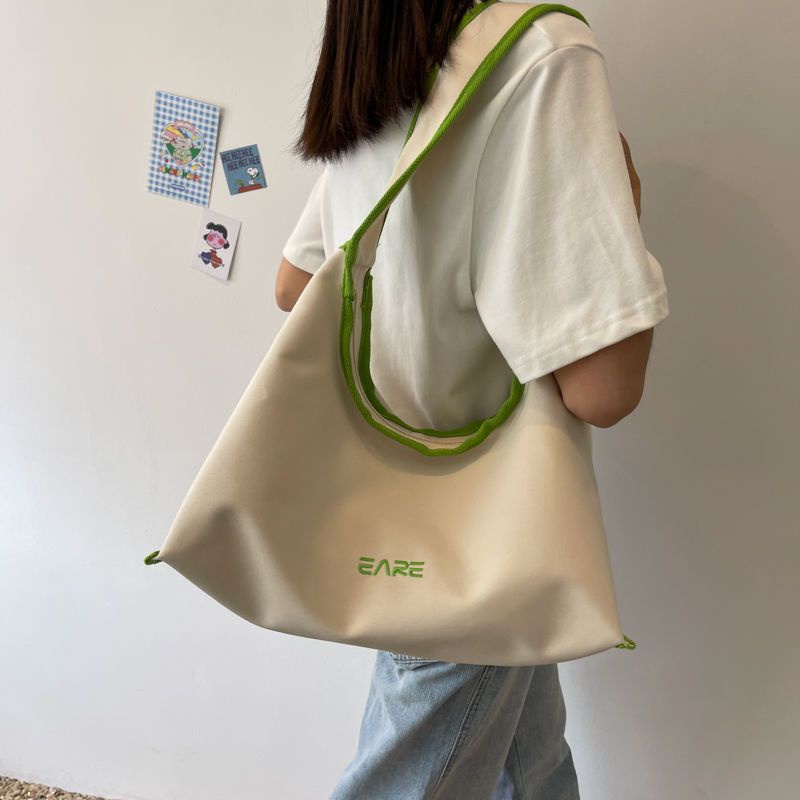 Túi Xách Canvas Cỡ Lớn Màu Sắc Tương Phản Thời Trang Mùa Hè Cho Nữ