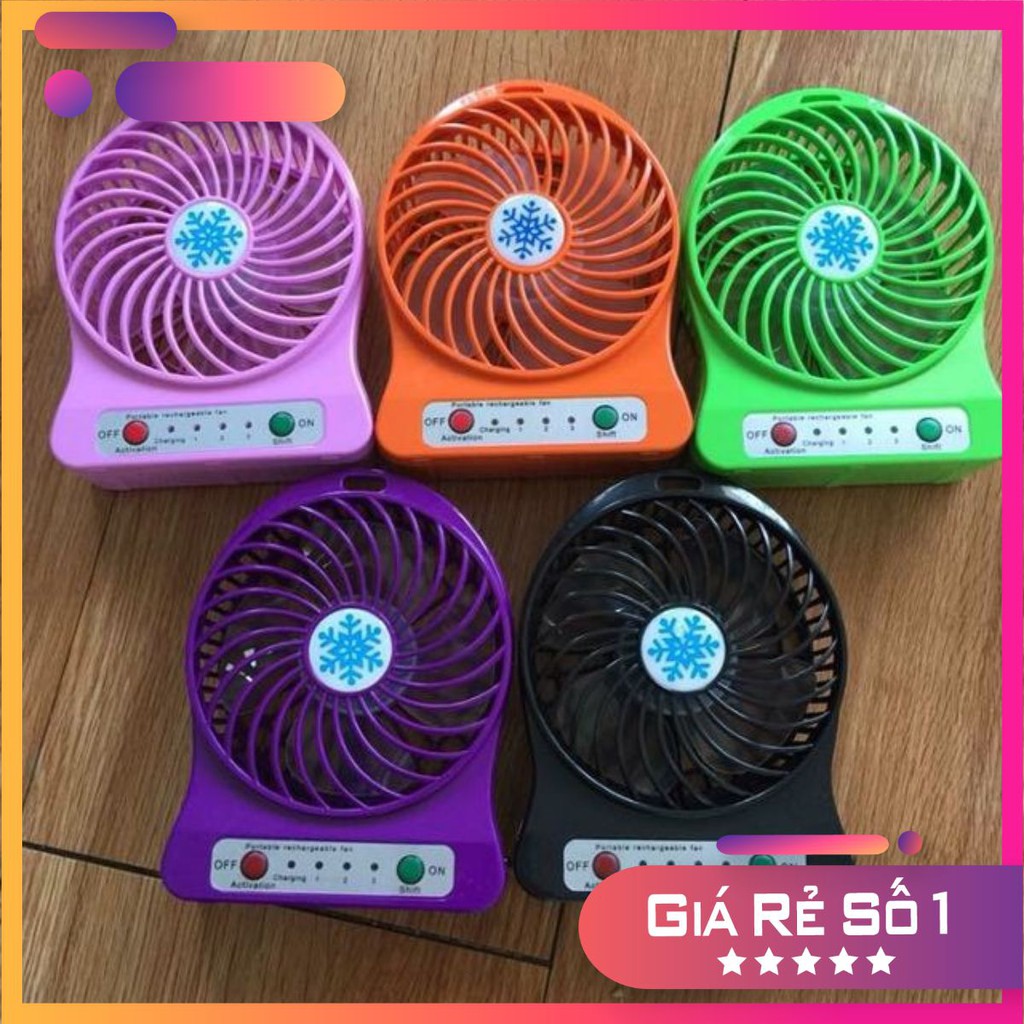 ⚡️Săn Deal⚡️ Quạt Mini 3 Tốc Độ Mát Đi Kèm (Quạt + Pin + Sạc)