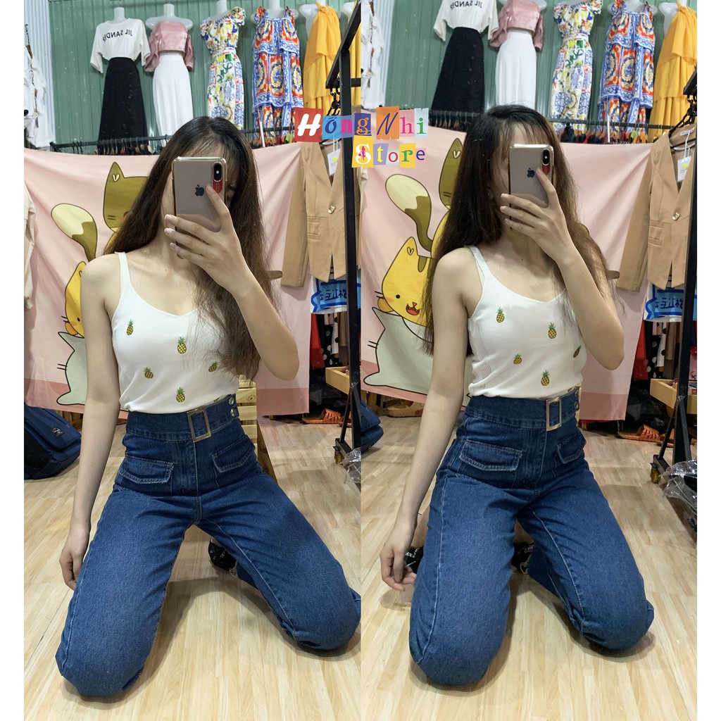 Áo Len 2 Dây Trái Thơm Ulzzang Dáng Ôm Gợi Cảm