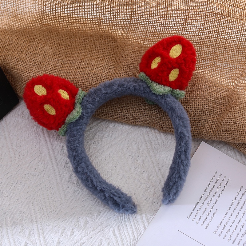 Băng Đô Cài Tóc Rửa Mặt Trang Điểm Hình Dâu Tây Dễ Thương Phong Cách Hàn Quốc Cho Nữ