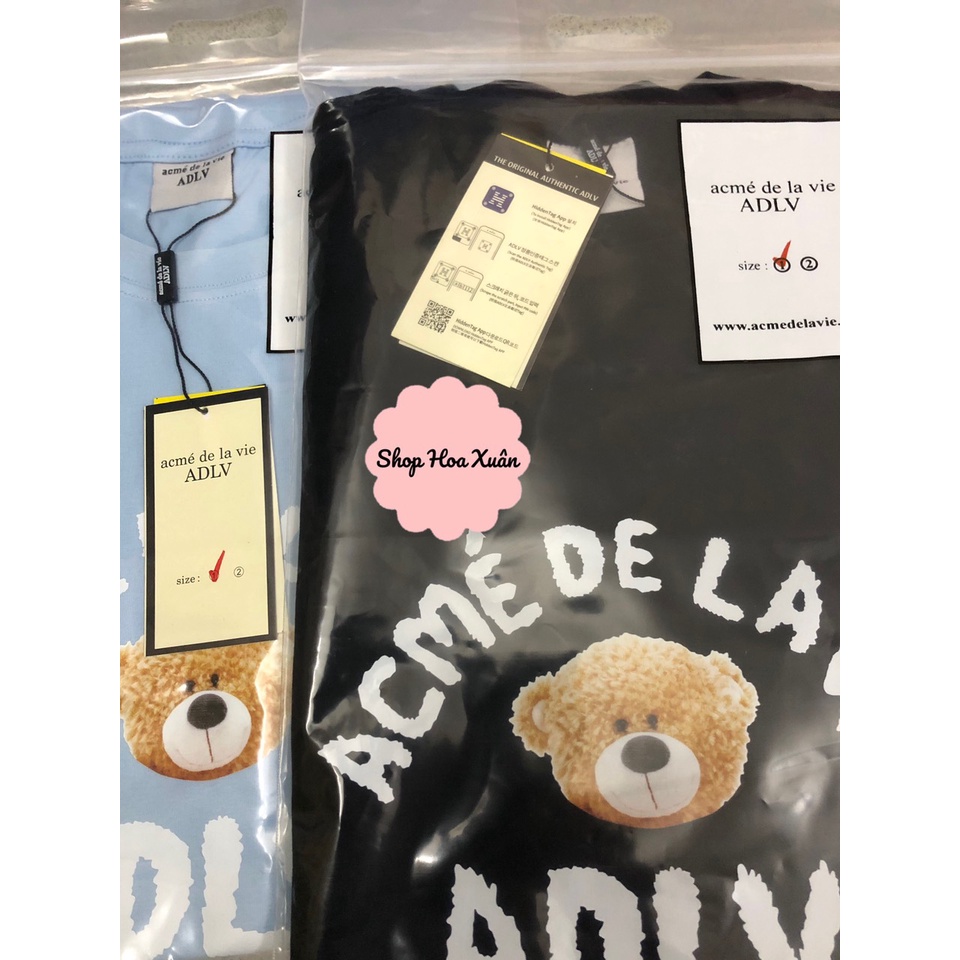 Áo thun ADLV nam nữ hình gấu unisex form rộng, áo phông nam nữ  fulltag, túi zip chất cotton