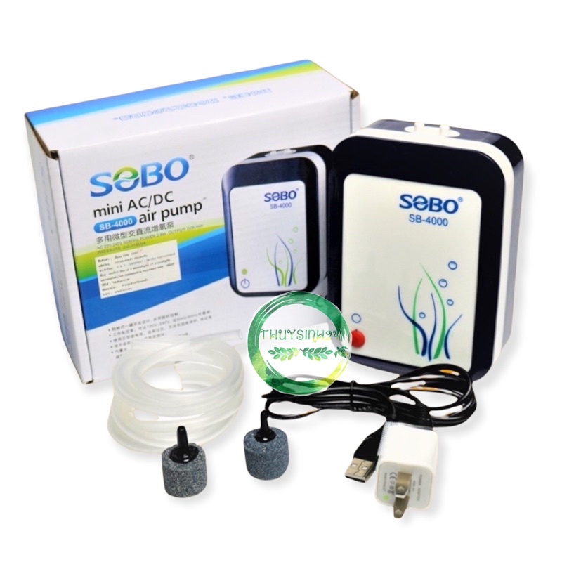 Máy sủi oxi tích điện Sobo SB 3000 | oxy tích điện sb3000 cho bể cá