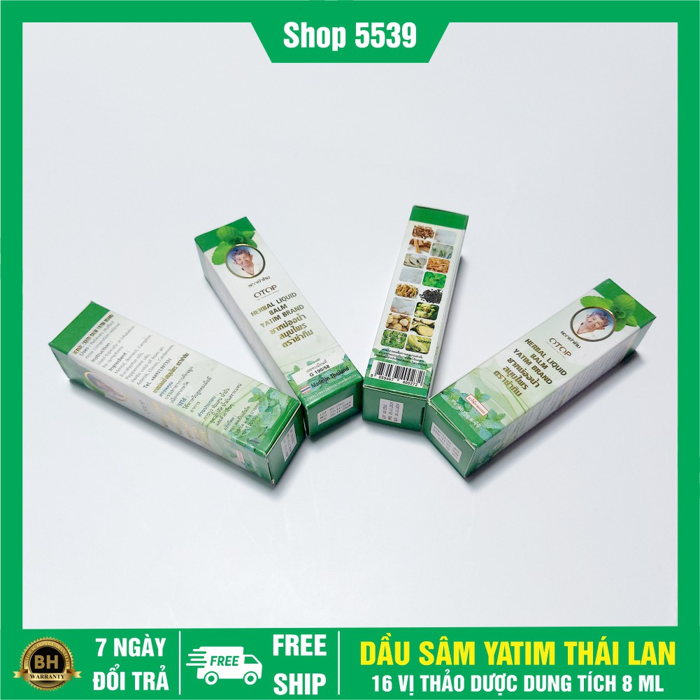 Dầu sâm thái lan Yatim 16 vị ⚡️ FREESHIP ⚡️ Dầu sâm thái lan Yatim 16 vị dung tích 8 ml - Shop 5539