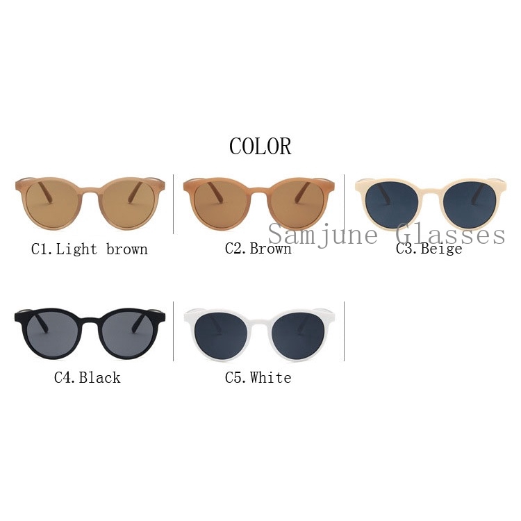 Kính mát SAMJUNE gọng tròn phong cách retro thời trang cho nữ