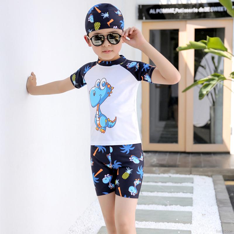 Bộ Đồ Bơi + Nón Bơi In Họa Tiết Hoạt Hình Thời Trang Cho Bé