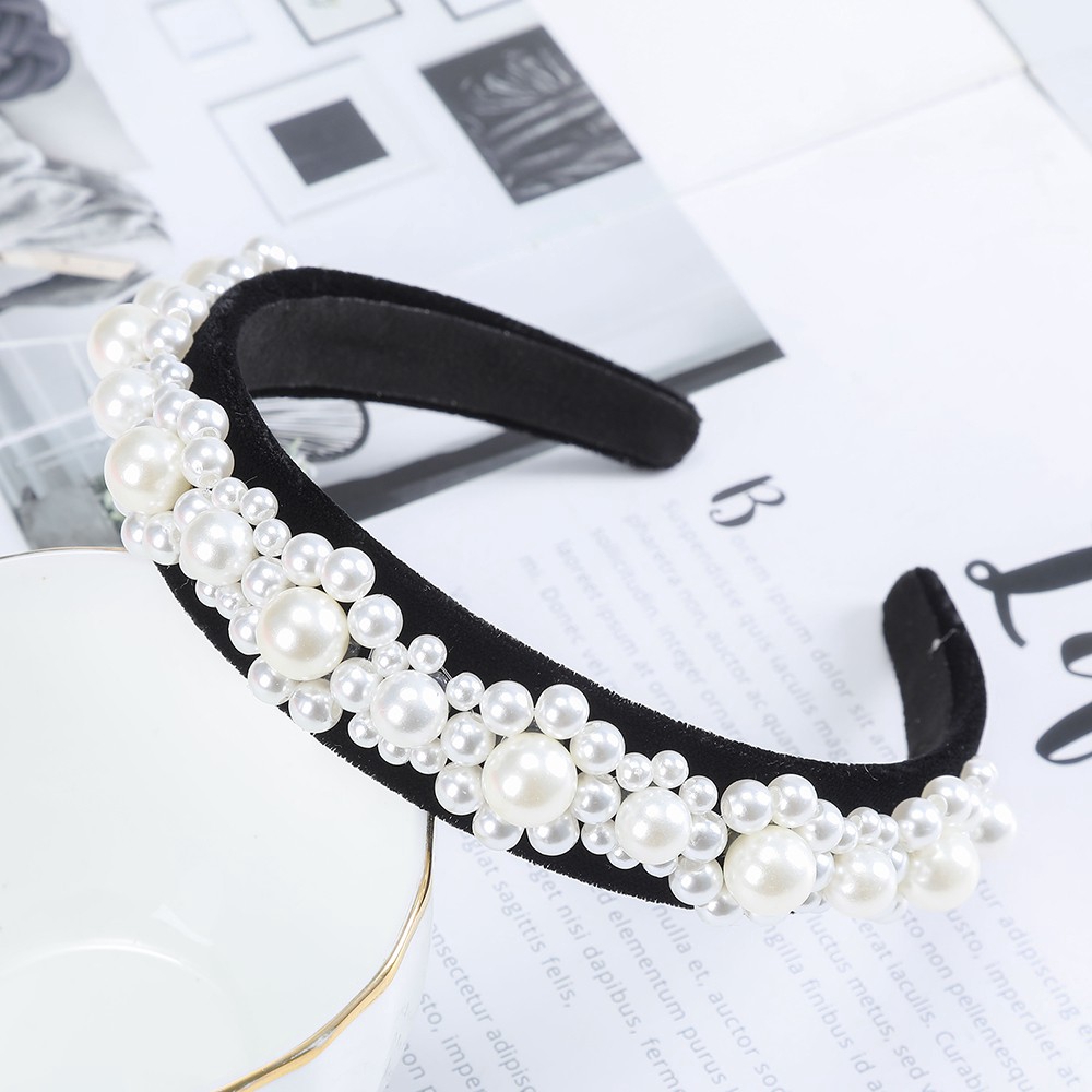 Băng Đô Đính Đá Và Ngọc Trai Giả Phong Cách Vintage