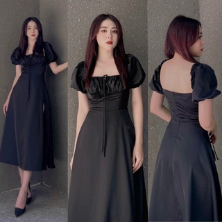 ĐẦM MAXI HOA CỔ U XẺ TÀ (KÈM VIDEO HÌNH THẬT)