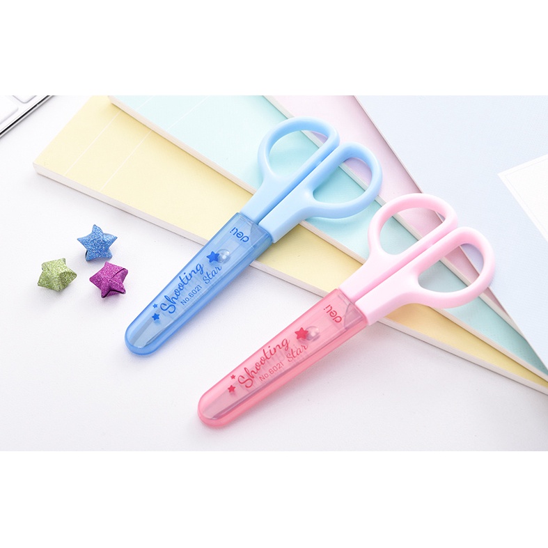 Kéo học sinh 121mm Deli - Hồng/Xanh - 1 chiếc - 6021