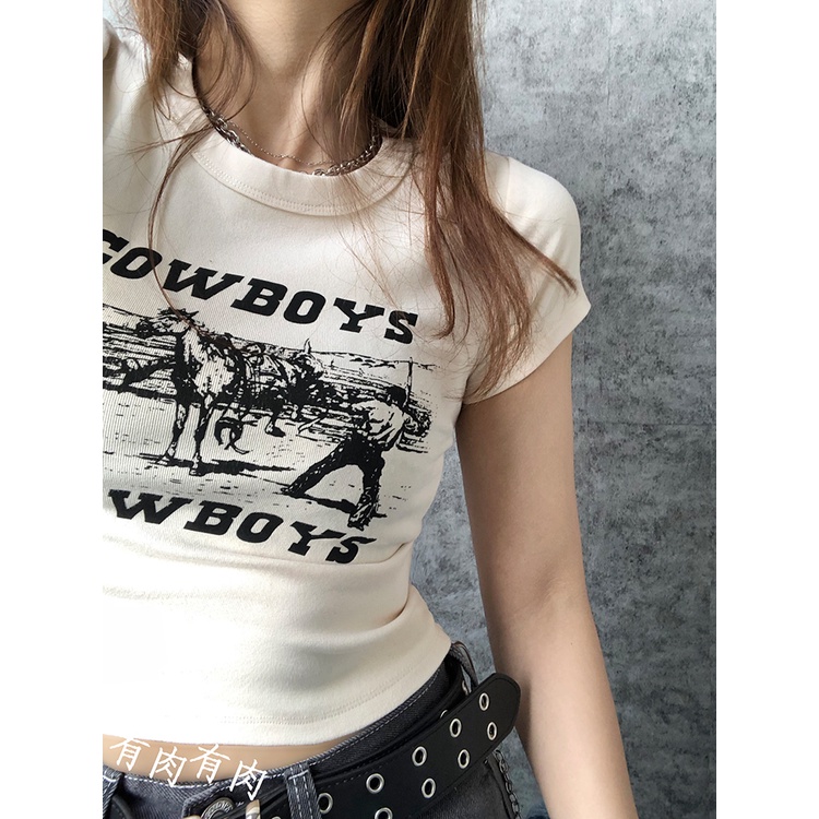 Áo thun nữ ngắn tay in hình phong cách retro năng động cho nữ