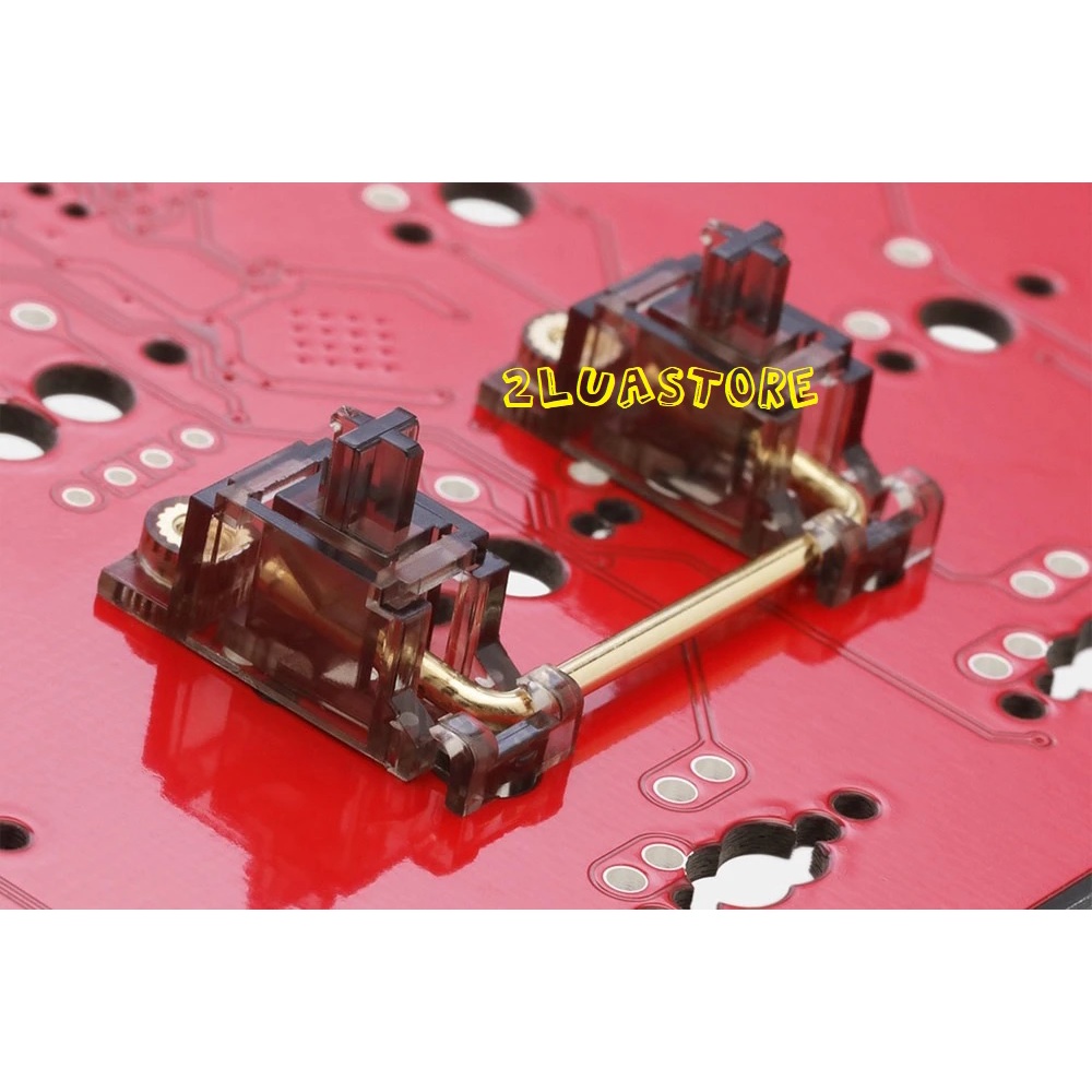 Bộ Stab EverGlide PCB-Mount V2 Stabilizer Transparent Gold Plated (bắt vít) cho bàn phím cơ