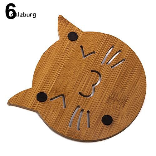 Miếng lót chất liệu gỗ chống trơn kích thước 14.3cm x 14.3cm nhiều kiểu dáng tiện dụng