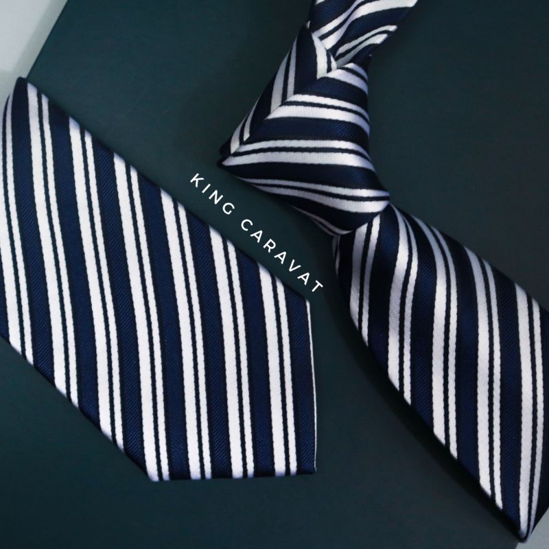 Cà vạt nam đen cho công sở và chú rể bản 6cm 8cm KING hàn quốc vải silk lụa Hàn Quốc họa tiết nhiều màu cao cấp C54