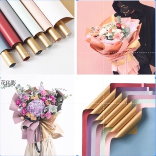 1/5 Giấy gói hoa 2 màu dày dặn chống thấm nước phong cách Hàn Quốc