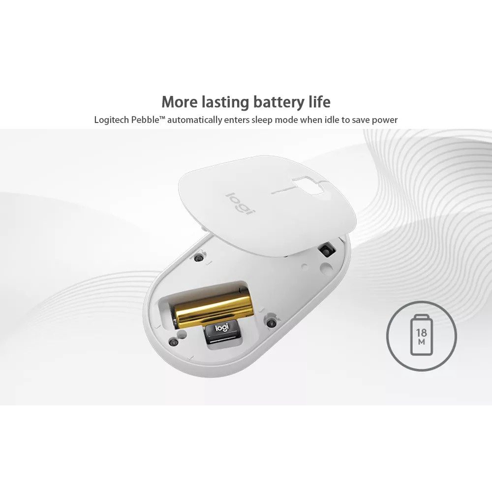 Chuột máy tính Lo gitech Pebble M350 1:1 - Kết nối Bluetooth hoặc đầu thu 2.4 GHz, Yên tĩnh [LJP]