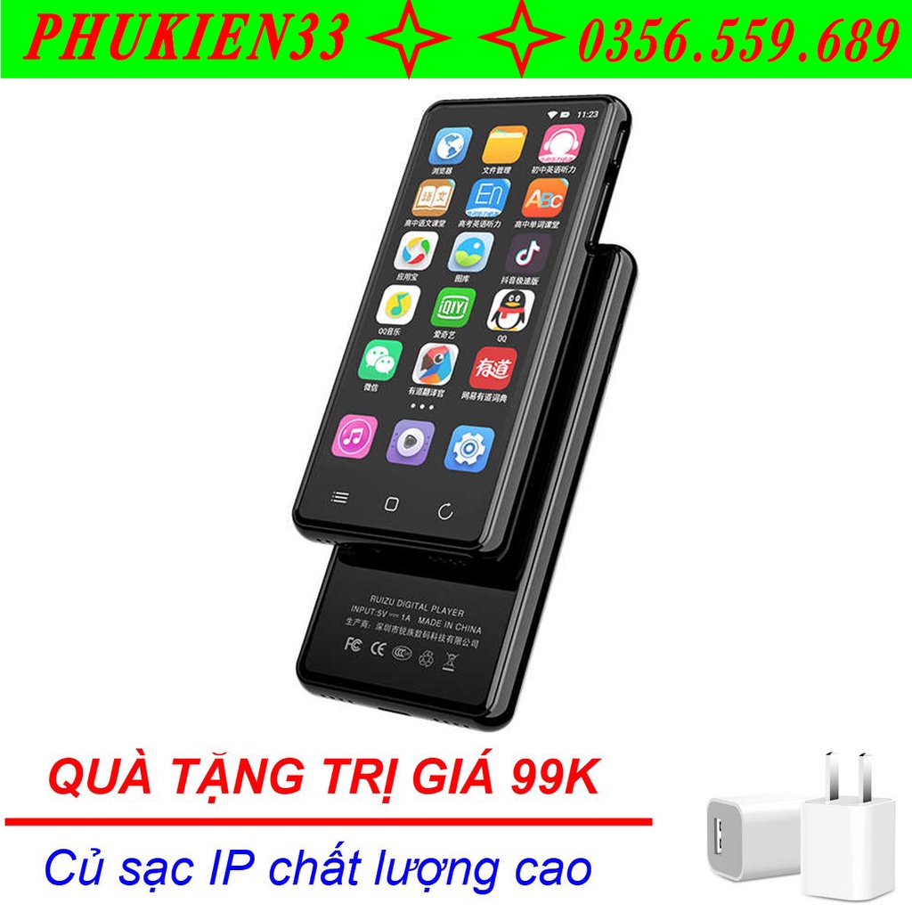 (Quà tặng 99k) Máy Nghe Nhạc Android MP4 Ruizu H8 Bộ Nhớ Trong 16GB (HỖ TRỢ TIẾNG VIỆT) - Hàng Chính Hãng
