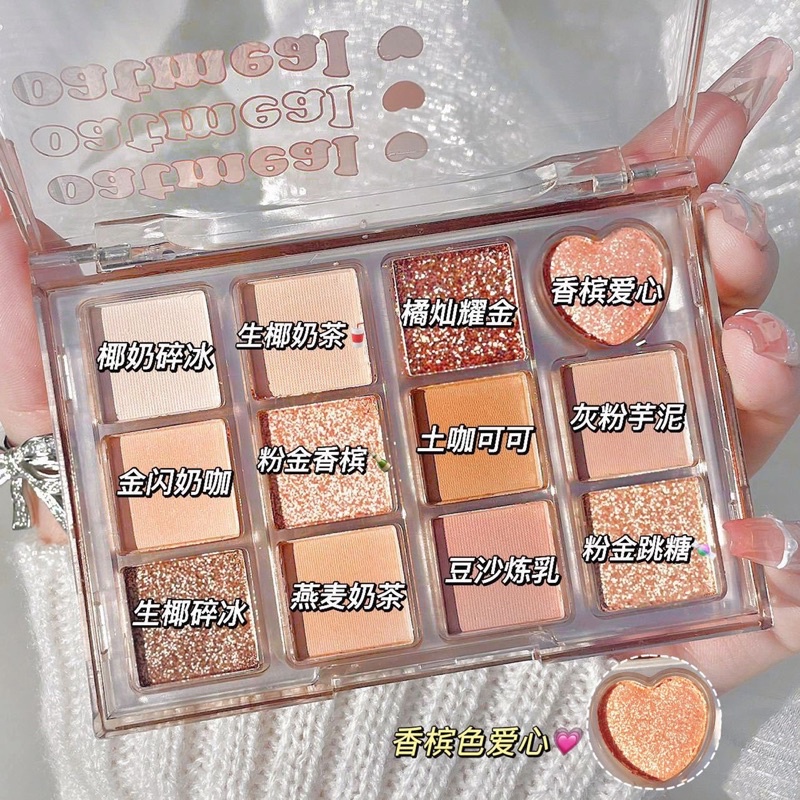 Xã Lỗ Vài Bảng Phấn Mắt 12 Màu Sắc Hiệu Ứng Lì / Ánh Nhũ Chống Nước Chống Mồ Hôi Bền Màu
