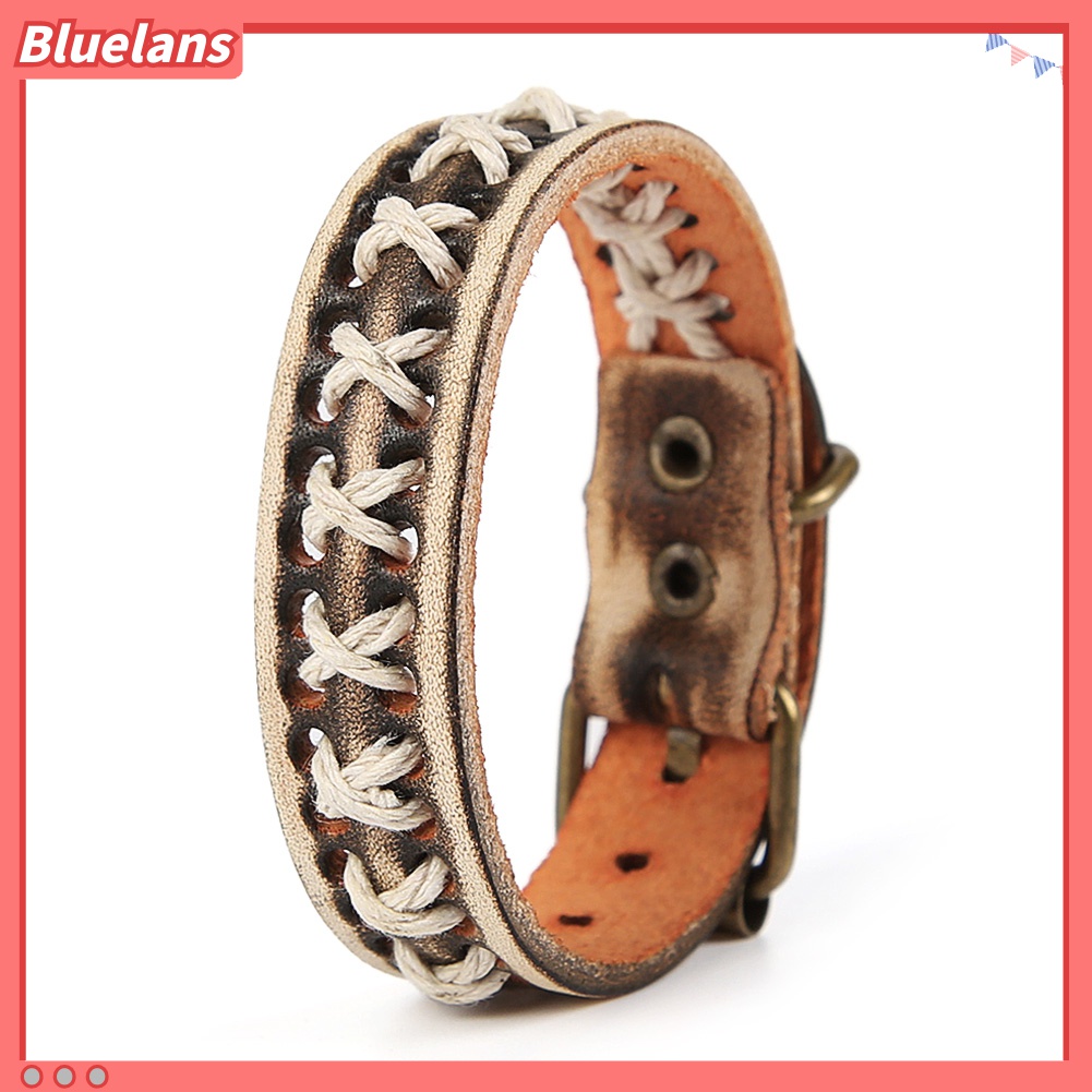 Vòng đeo tay bằng da kiểu dáng cổ điển dành cho cả nam và nữ