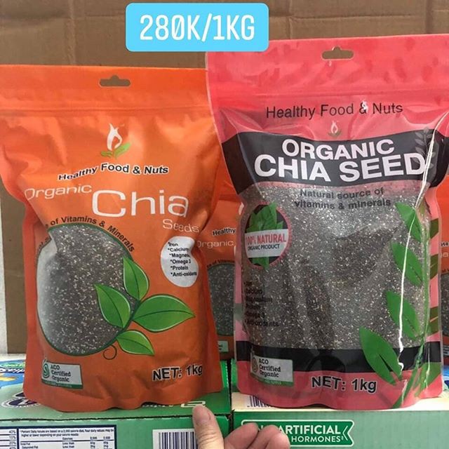 Hạt Chia Healthy Nuts &amp; Seeds Organic Chia Seeds 1KG ( Màu Hồng)