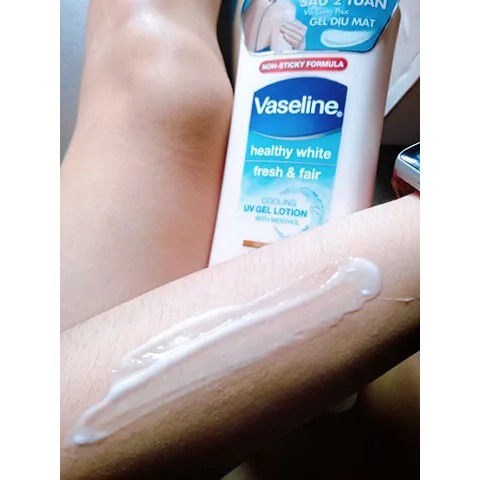 Sữa Dưỡng Thể Vaseline Dịu Mát Trắng Da Healthy White Fresh &amp; Fair Cooling UV Gel Lotion