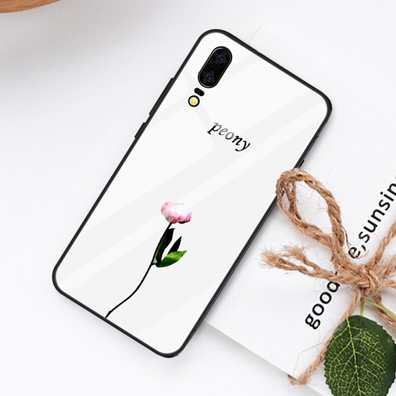 Ốp lưng kính cường lực hoạ tiết xinh xắn cho Huawei P20 Pro Lite Nova 3 3i