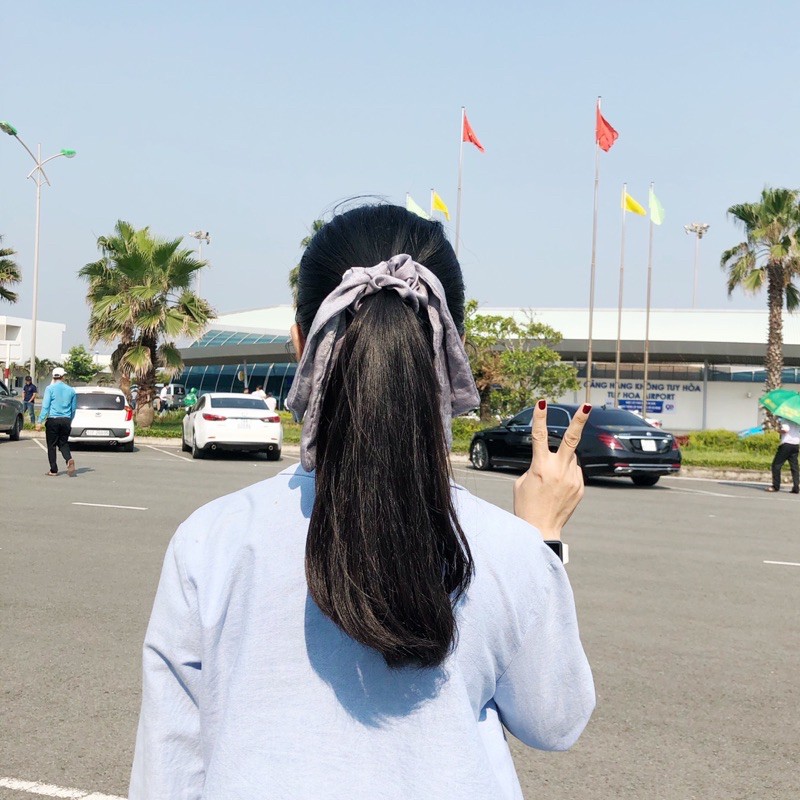Buộc tóc SCRUNCHIES nơ dây dài phong cách vintage
