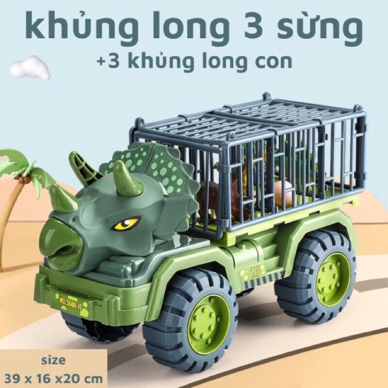Xe oto chở thú gồm 2 con cho bé Đồ chơi ô tô cho bé trai