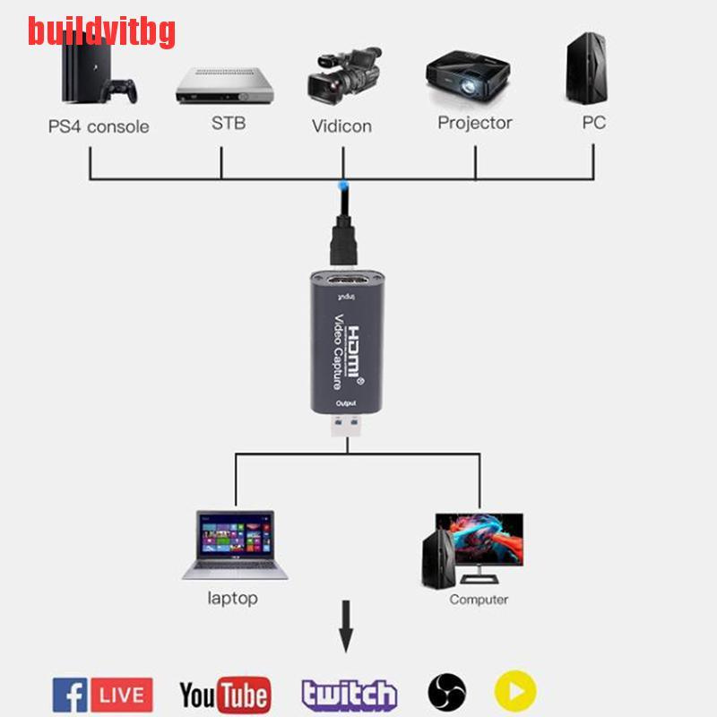 {buildvitbg}HDMI to USB 3.0 Video Capture Card 1080P HD Recorder Game Video Live Stream GVQ