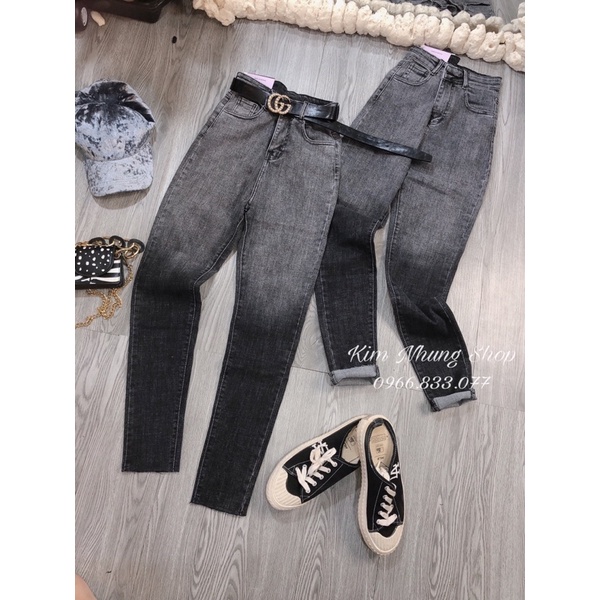 Quần ôm jeans loang co giãn[ ảnh thật]