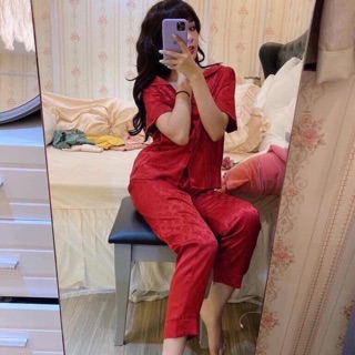 Bộ pizama gấm lụa tay cộc quần dài ❤️
