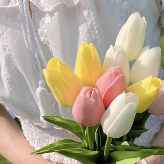 Hoa tulip giả nhiều màu sắc trang trí nội thất cao cấp