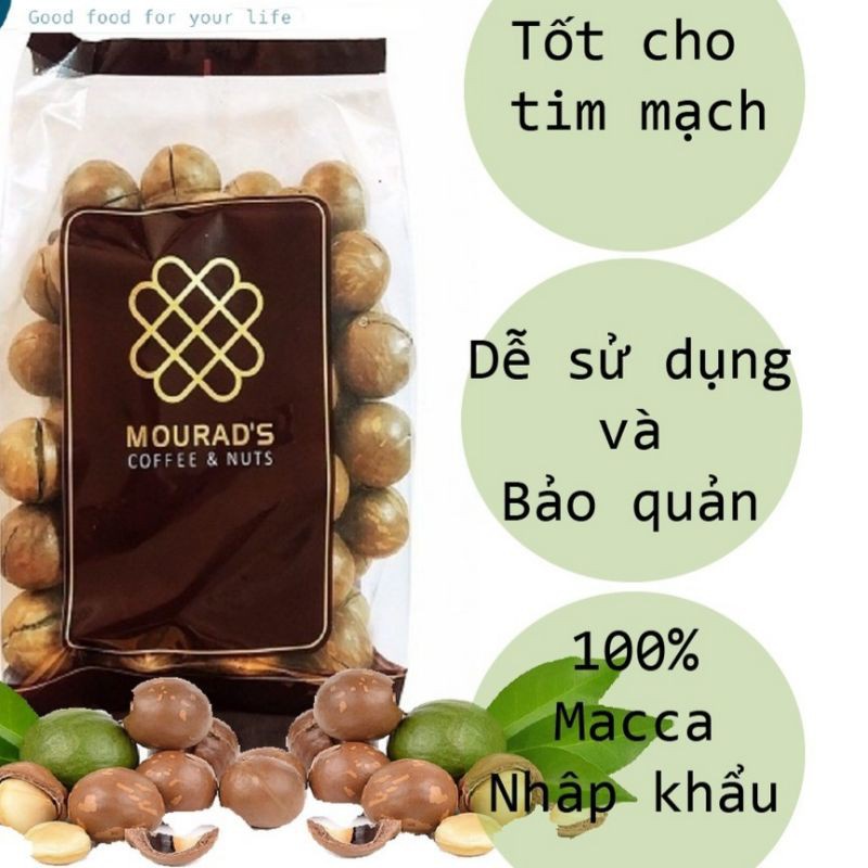 Mắc ca nguyên vỏ Mourads - TÚI 500gr - rất tốt cho thai phụ và trí não