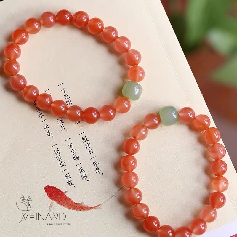 Vòng tay mã não nam hồng 7mm