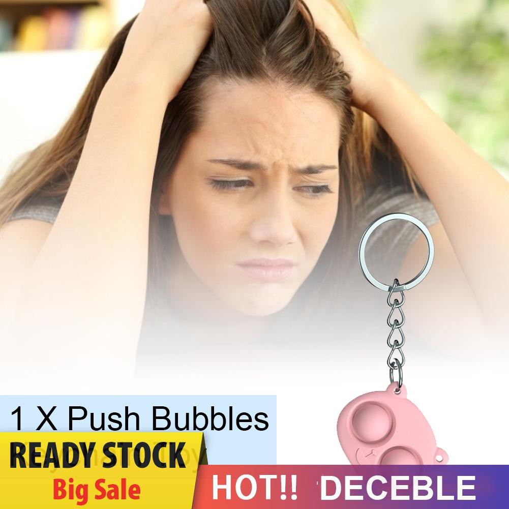 Pop It Fidget Đồ chơi Mini Bear Push Bubble Sensory Hand Fidget Autism Pressure Reliever Keychain