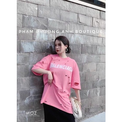 Áo phông rách cá tính in chữ