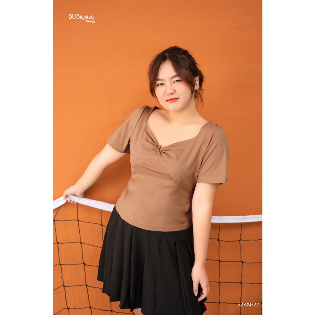 Áo thun khoét trang trí ngực BIGSIZE (55kg đến 95kg) - 22YAP22 - [BU Bigsize Young]